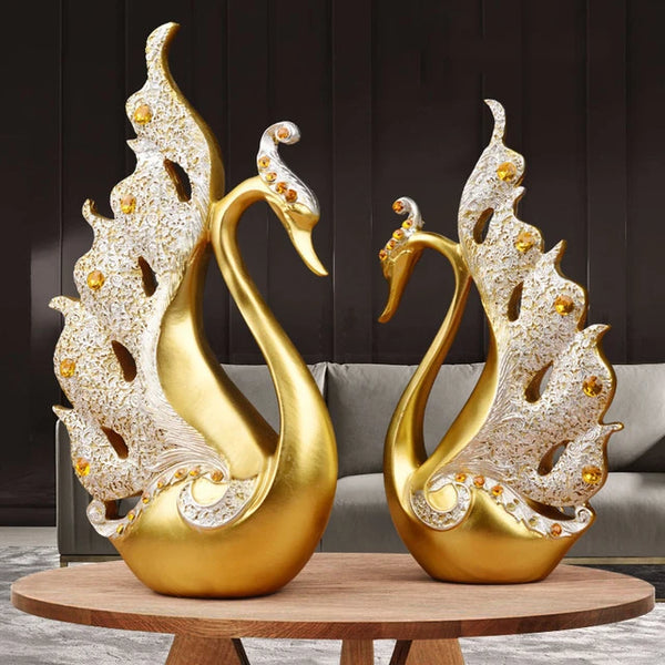 Swan Couple Home Decor Piece