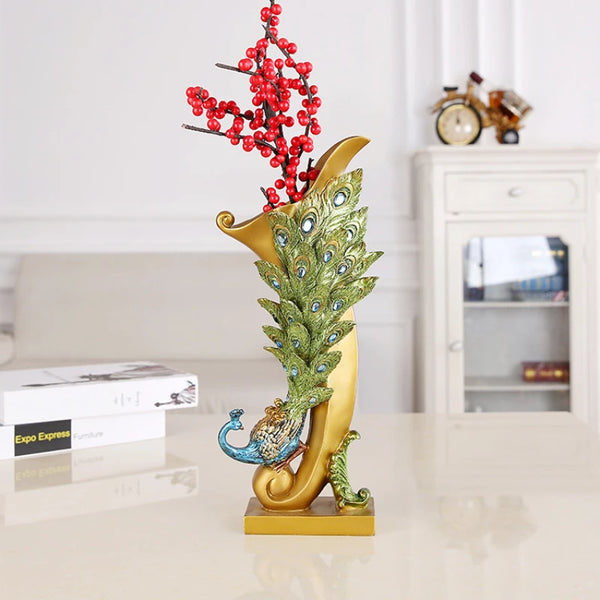 Peacock Vase Decor